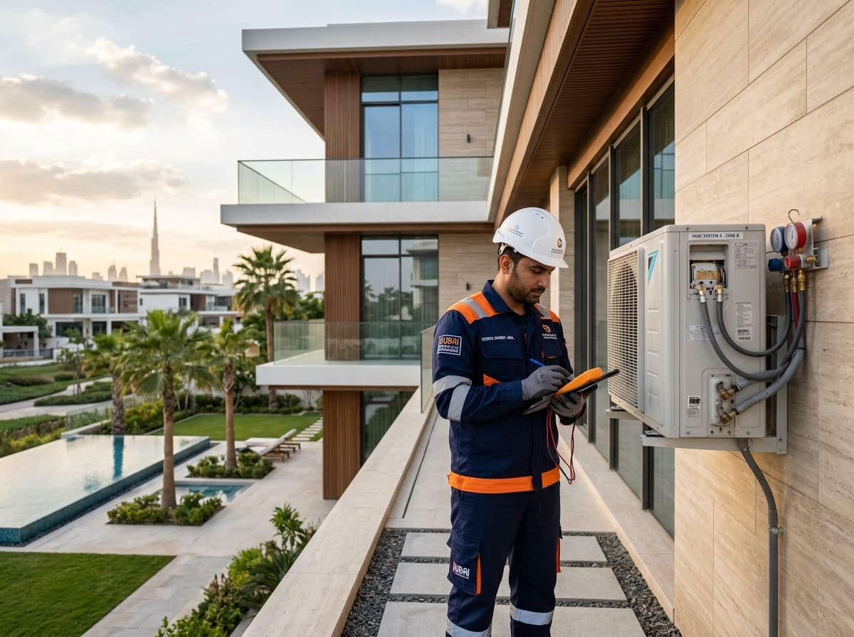 Ijan Technical Services engineer inspecting Dubai property